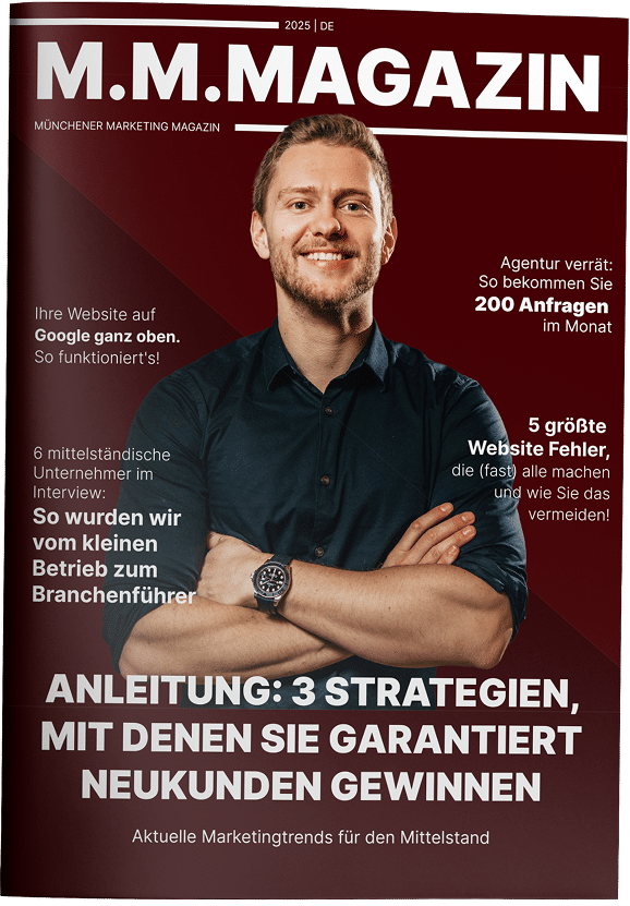 In diesem kostenlosen Magazin zeigen wir dir, warum viele Marketingmaßnahmen heute ins Leere laufen und was mittelständische Unternehmen anders machen müssen, um regelmäßig mehr Kundenanfragen zu erhalten.